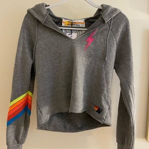 Aviator Nation AV Luxury Fleece Cropped Hoodie